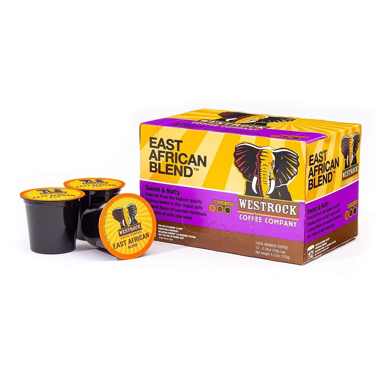 East African Blend, Single Serve Coffee Cup, Medium-Dark Roast (12)