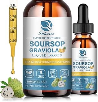 (2 Pack) Soursop Graviola Leaf Extract Liquid Drop Plus Pure Botanical Sea Moss for Cell Support & Regeneration, Immunity and Gut Health, Soursop Bitters Liquid丨Full Texture,Pineapple Flavor,1 Fl Oz