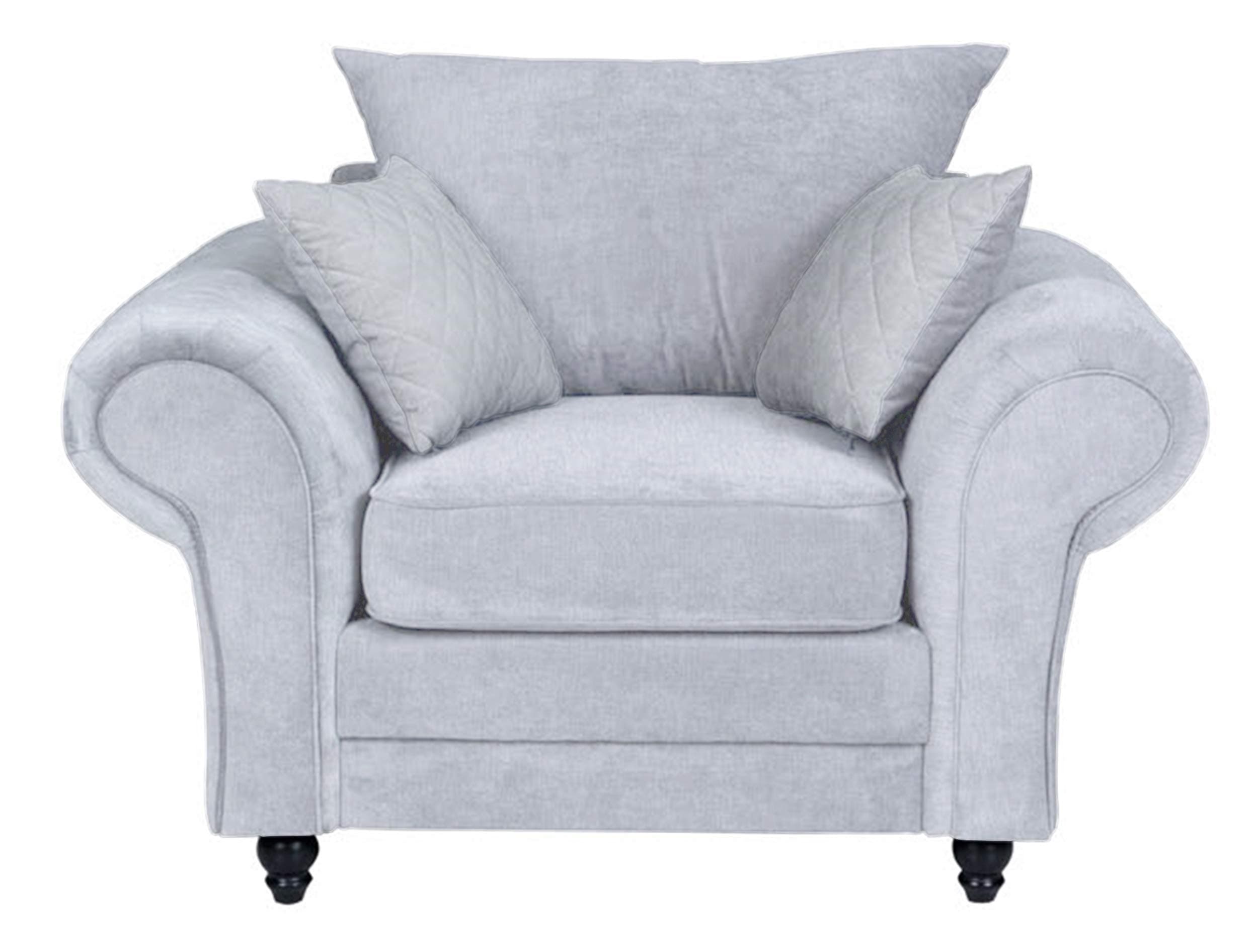 Sofas and MoreRoma 3+2 seater Fabric Grey Designer Scatter Cushions Living Room Furniture (Light Grey, Armchair)