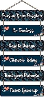 Artvibes Decorative Wall Hanging Wooden Art Decoration Item for Living Room | Bedroom | Home Decor | Gifts | Quotes Decor Item | Wall Art for Hall | MDF Wall Decoration, Set of 6(WH_3246N)