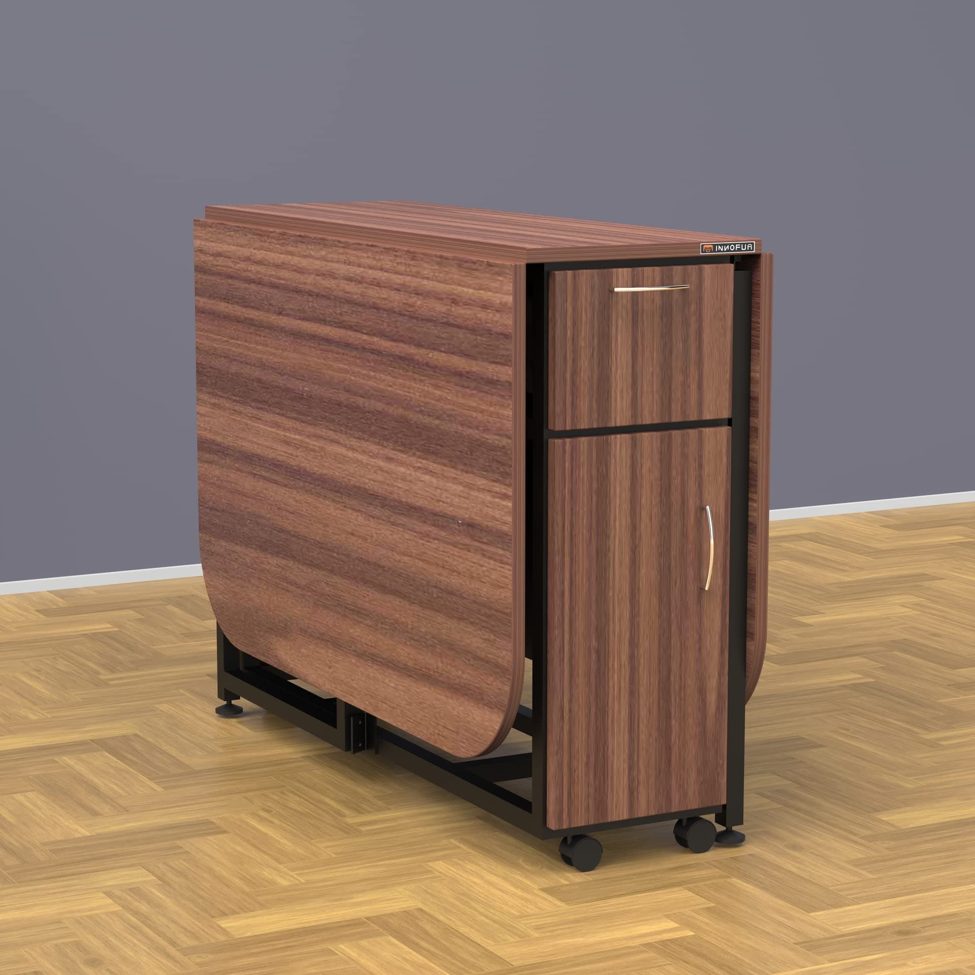 InnoFur Forito Folding Wooden Dining Multipurpose Table (Large (6 Seater), Brown)