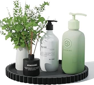 Bathroom Countertop and Vanity Tray-10 Inch Round Silicone Bathroom Tray,Mode...