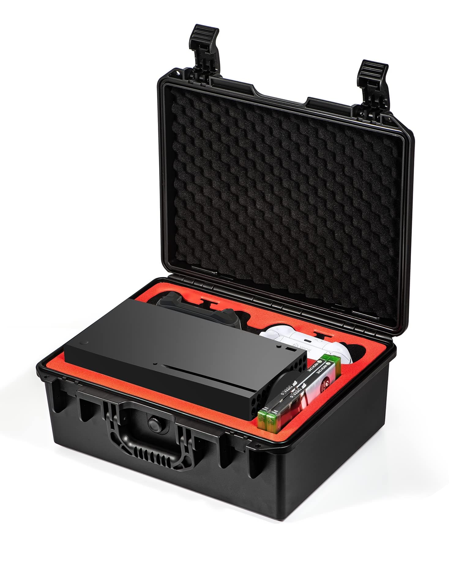 DEVASO Hard Carrying Case Compatible with Xbox Series X, Professional Deluxe Waterproof and Soft Lining Hard Case for Xbox Series X Console, Controllers, Headset and Other Accessories
