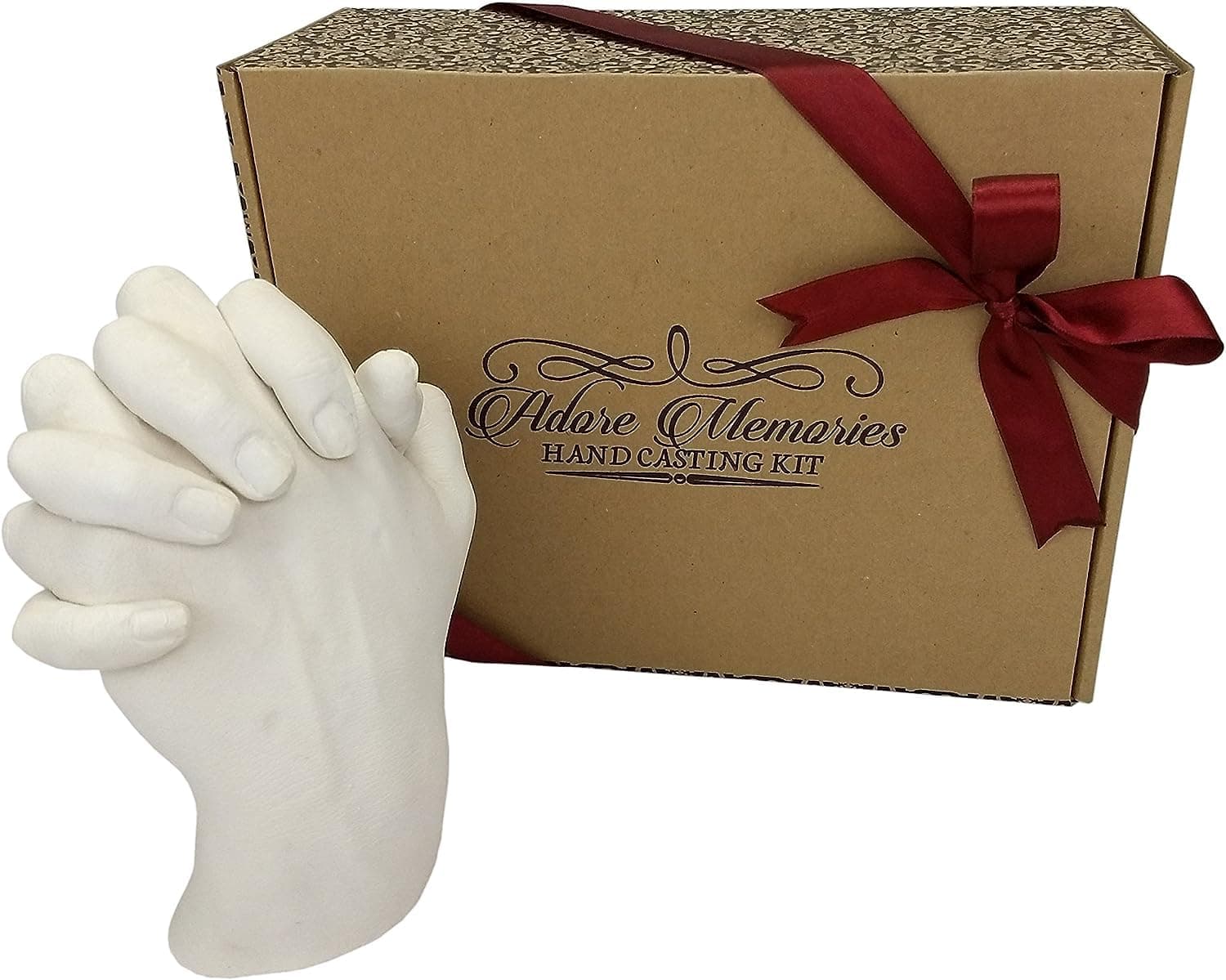 Adult Holding Hands Casting Kit - Keepsake Memory kit, 3D Handprint Casting, Couple Hand Casting