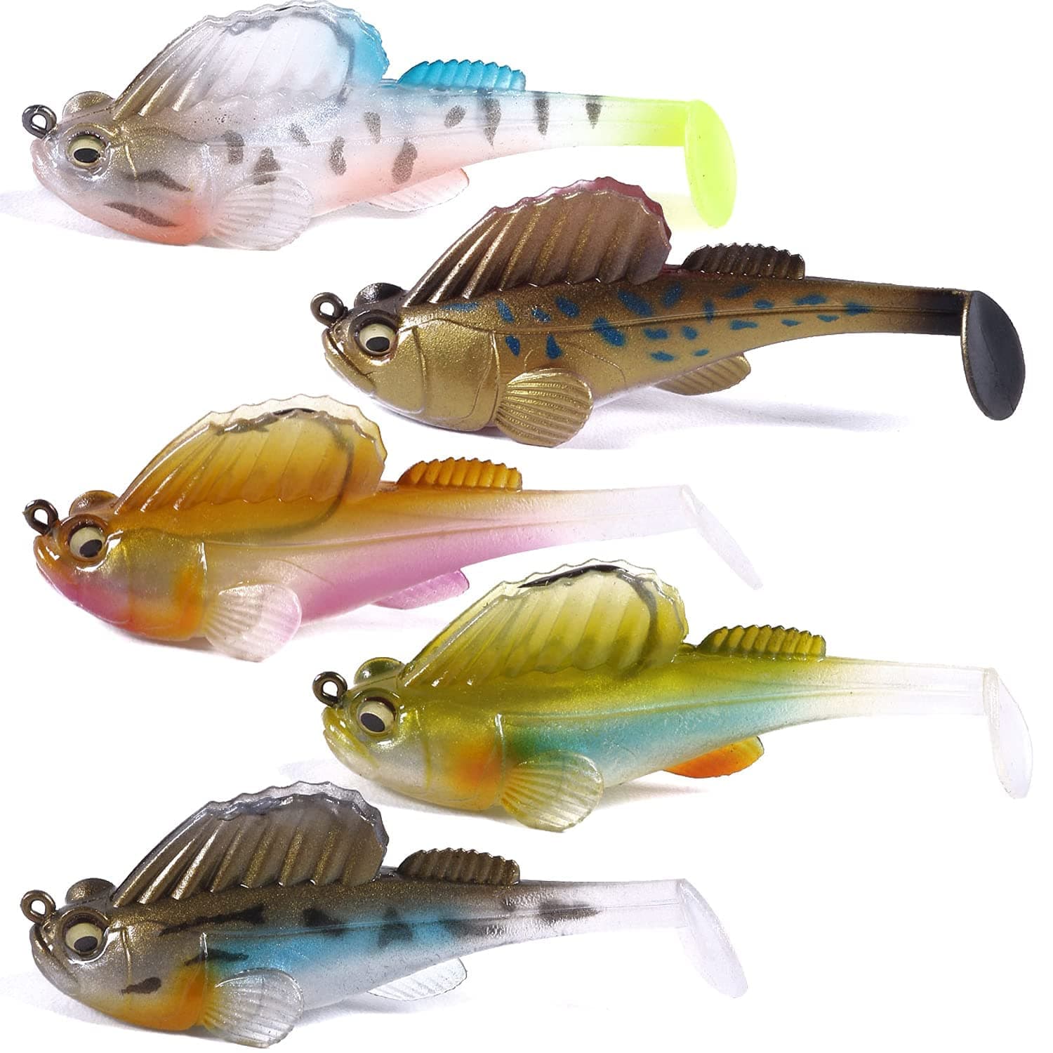 MAKINGTEC 5 Pcs Fish Lure, Lure Sequins Spoons with Hard Bait, Fishing Lures for Freshwater Saltwater