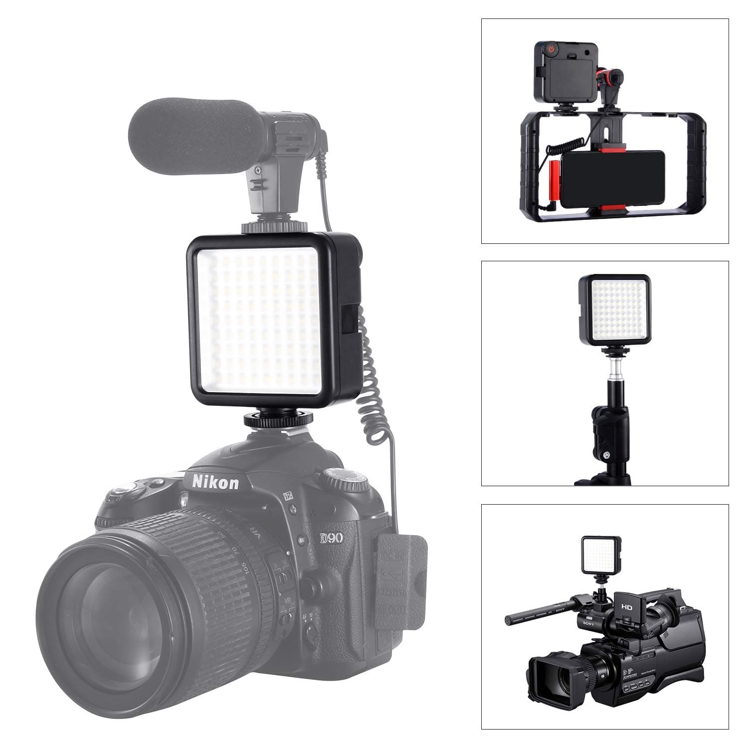 LED Video Light, Emiral Ultra Bright 81 LED Panel High Power Portable Camera Light for Canon, Nikon, Sony, Digital DSLR Cameras