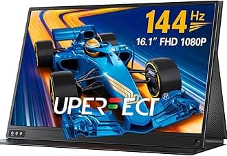 144 Hz Portable Monitor 16.1 Inch Gaming Monitor 1920×1080 FHD IPS Display USB Type C HDMI Port, Matte Screen with Smart Cover, Extend Display for Laptop/PC/Phone