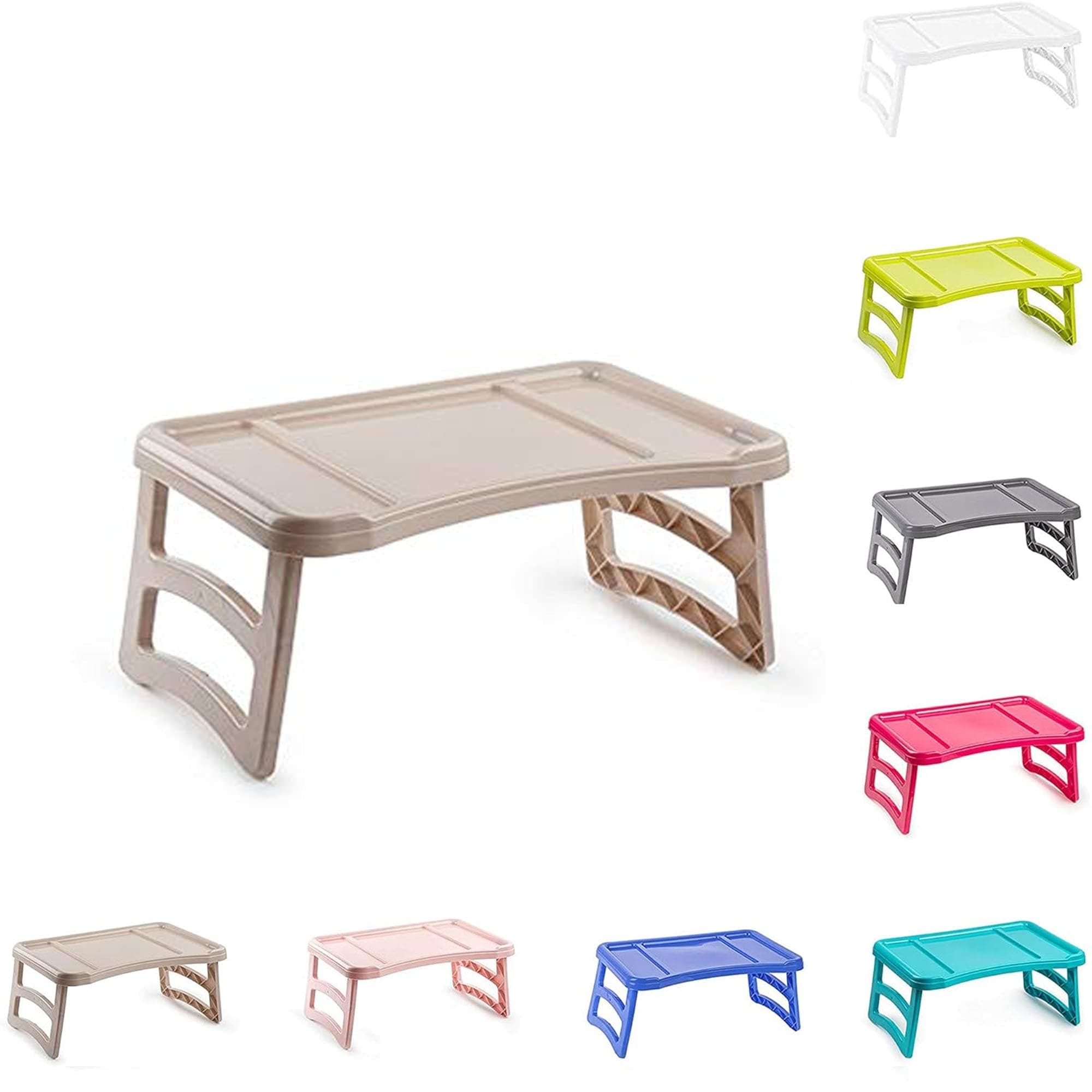 plastific Tray with Legs Folding Table for Breakfast or Lunch in Bed | 51 x 33 cm, One Size (Taupe)