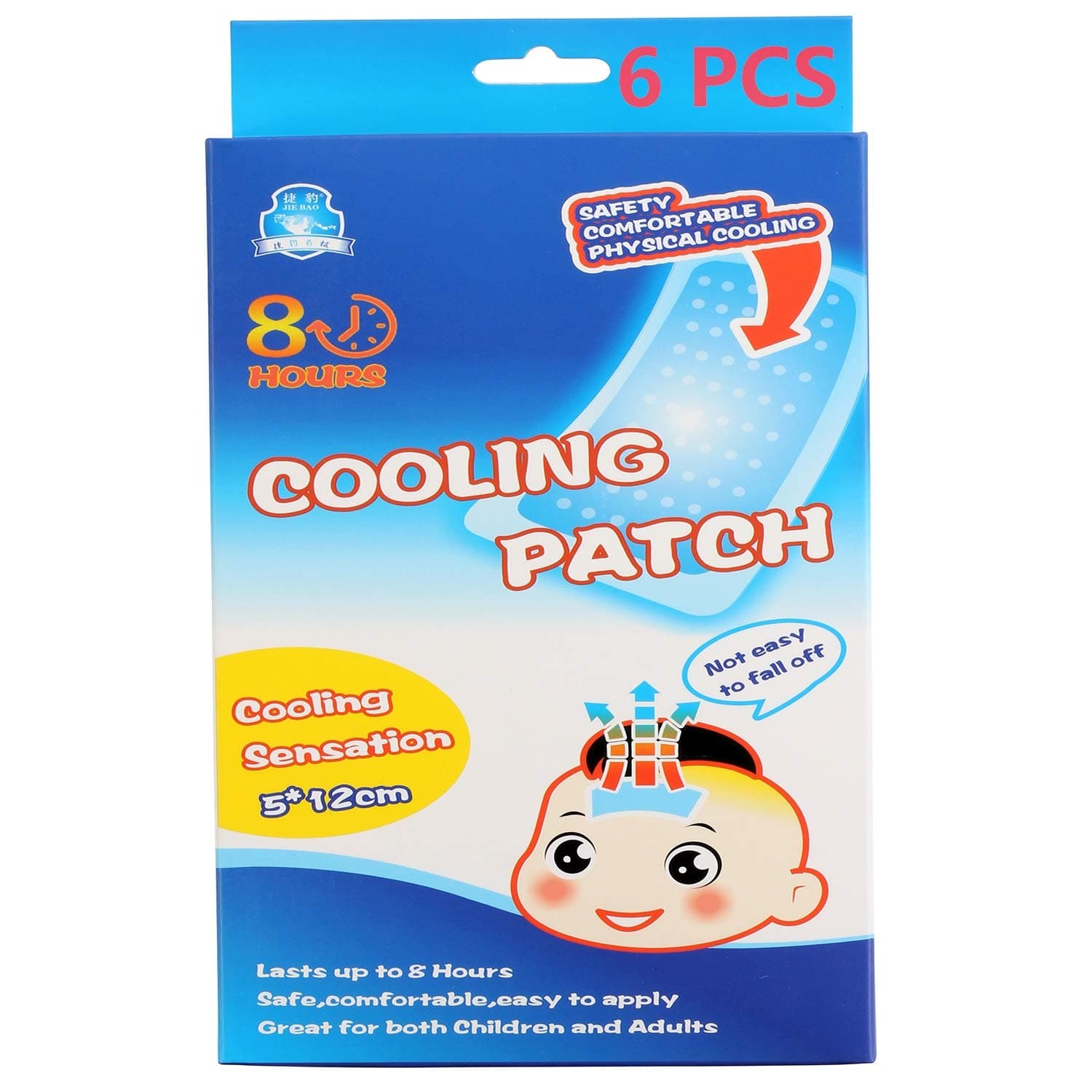 Cooling Patch, Fever headache Forehead Cooling Sticker Headache Patches Forehead Instant Cooling Relief Strip for Adult/Kids,Cool Patches for Fever, Forehead Fever Patch –pack of 6