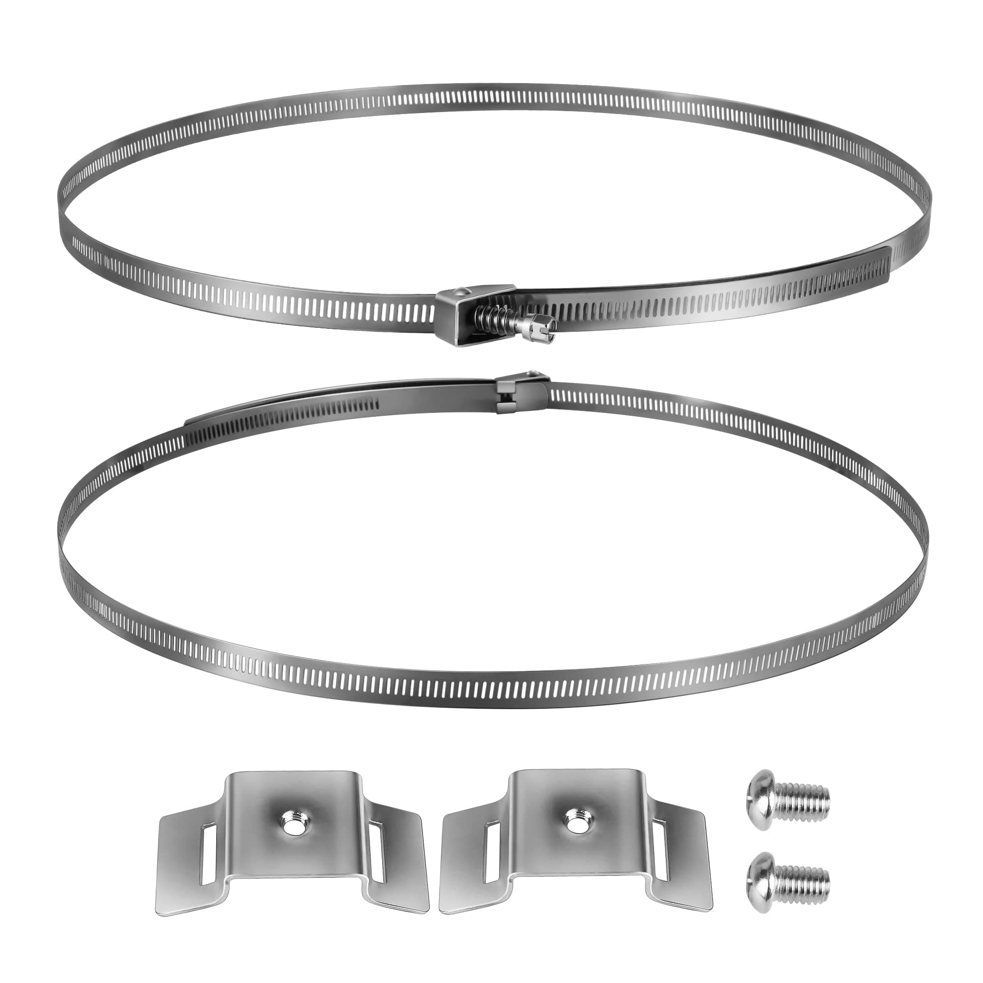 Double Adjustable Sign Mounting Bracket for Larger Poles, 4 to 15" Metal Street Sign Mounting Bracket Hardware, Silver