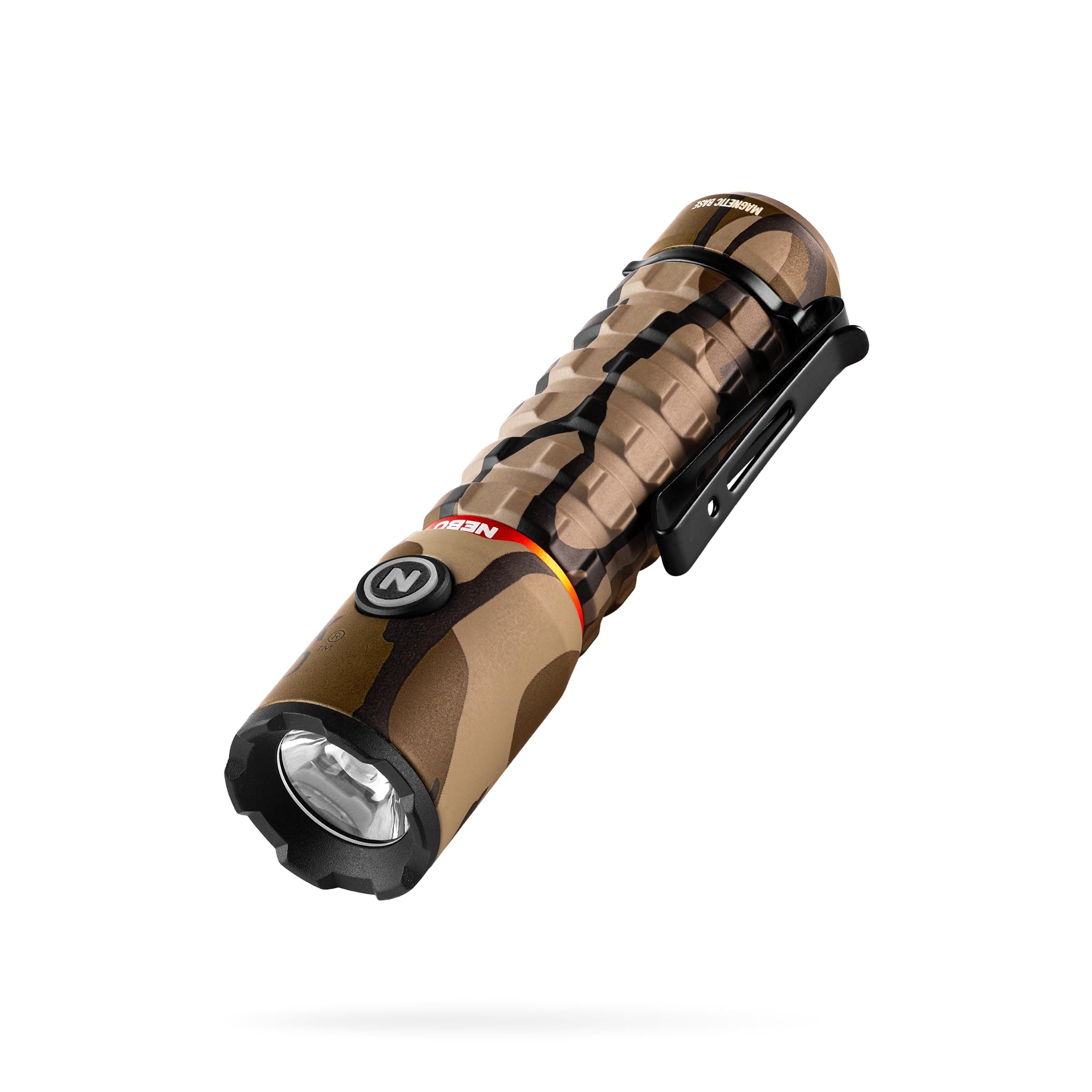 NEBO Torchy 2K Rechargeable Pocket Flashlight | 2000 Lumens, 5 Light Modes, Magnetic Base & Steel Clip, Water Resistant, LED Mini Flashlight for EDC & Camping, Includes Charging Cable - Mossy Oak Camo