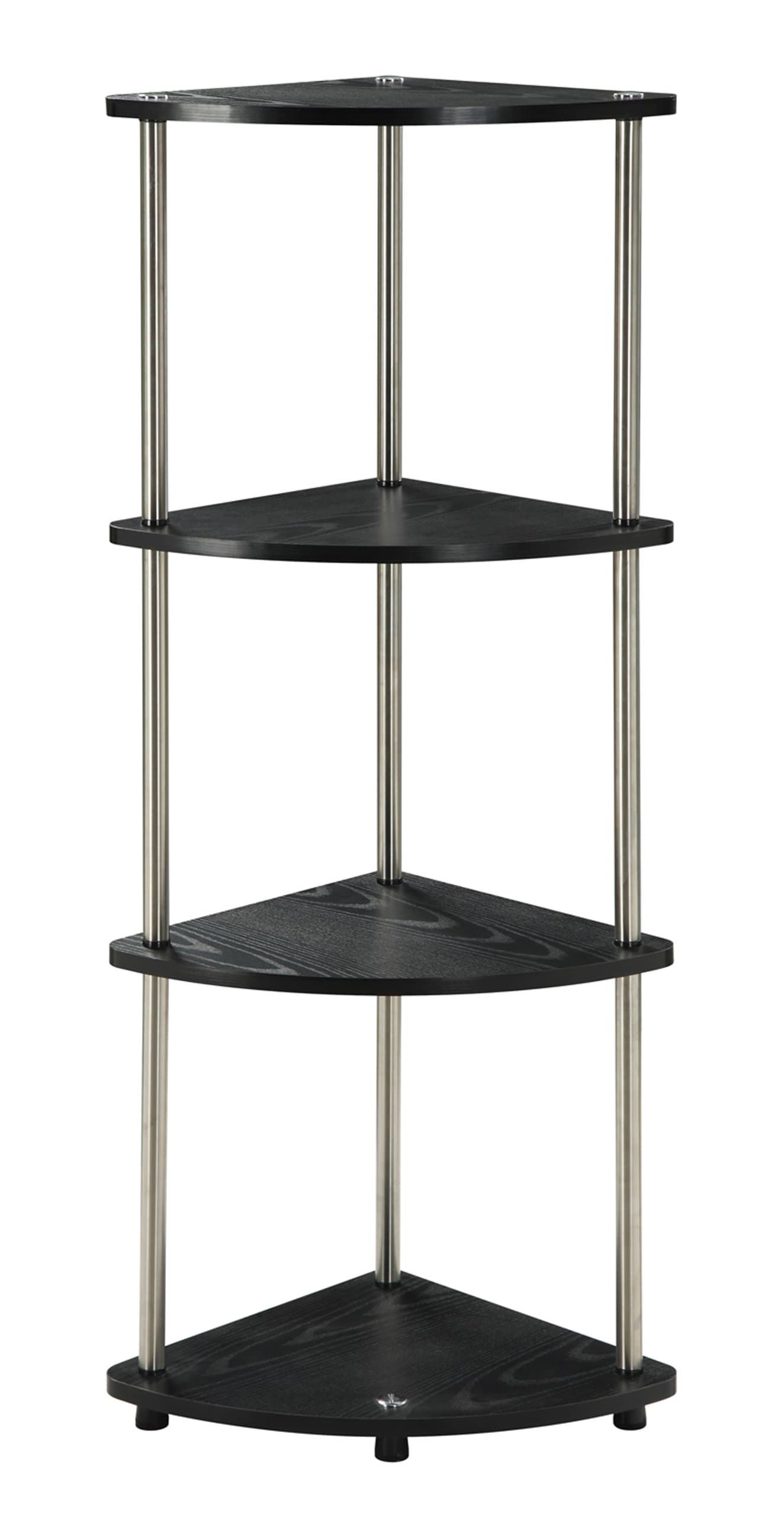 Convenience Concepts Designs2Go 4 Tier Corner Shelf, Black