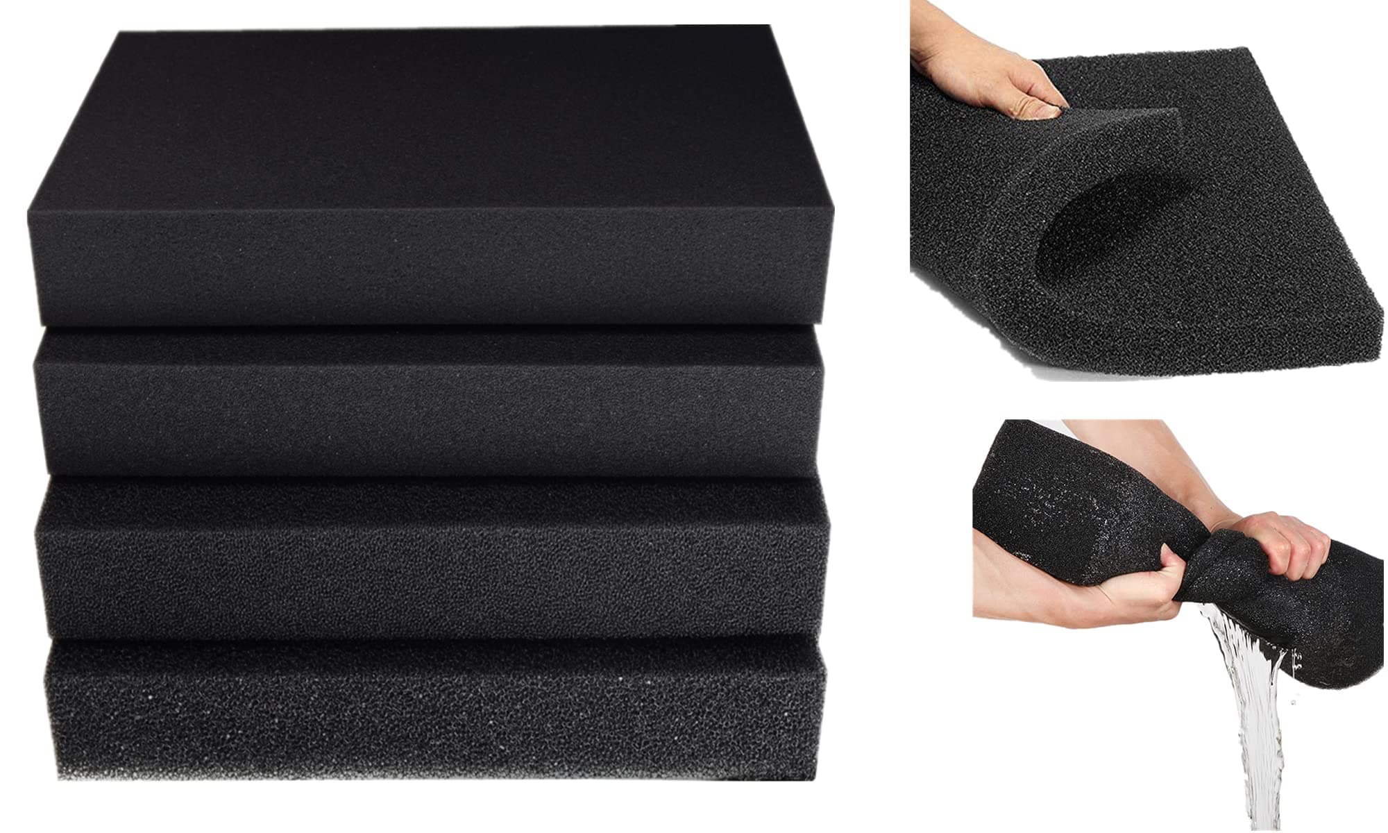 Filter Foam Sponges,Filter Media Pad,Filter Sponge, Cut-to-Size Foam for Aquarium Fish Tank 19.6"x19.6"x1.57"(25PPI*1Pc)