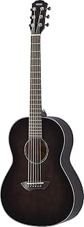 YamahaCSF1M TBL Parlor Size Acoustic Guitar with Hard Gig Bag, Translucent Black