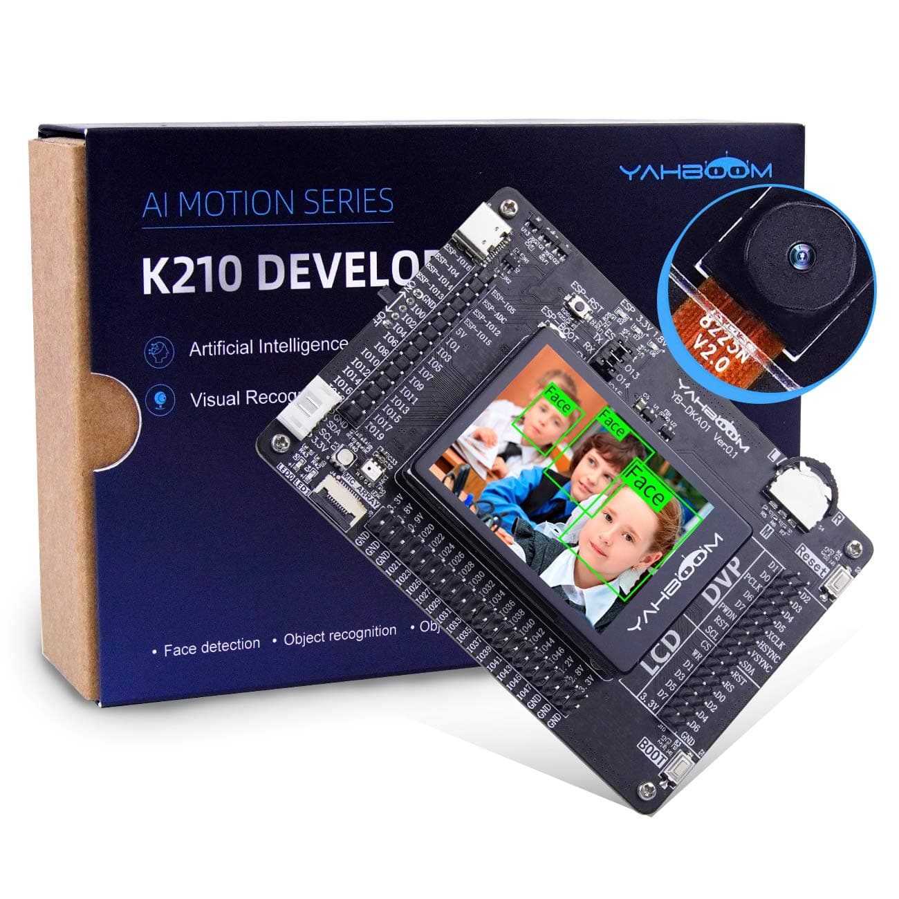 Yahboom K210 Developer Kit with AI Vision RISC-V Face Recognition Camera Robot Development Board Expansion Board The Beginning of Visual Development