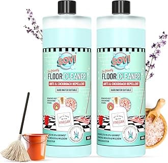 Floor Cleaner with Vinegar Power Citrus Fragrance Repels Cockroaches Ants, Removes Stains Pet Odours Child Pet Safe, Eco-Friendly Cleaning Solution 950ml (Pack of 2)