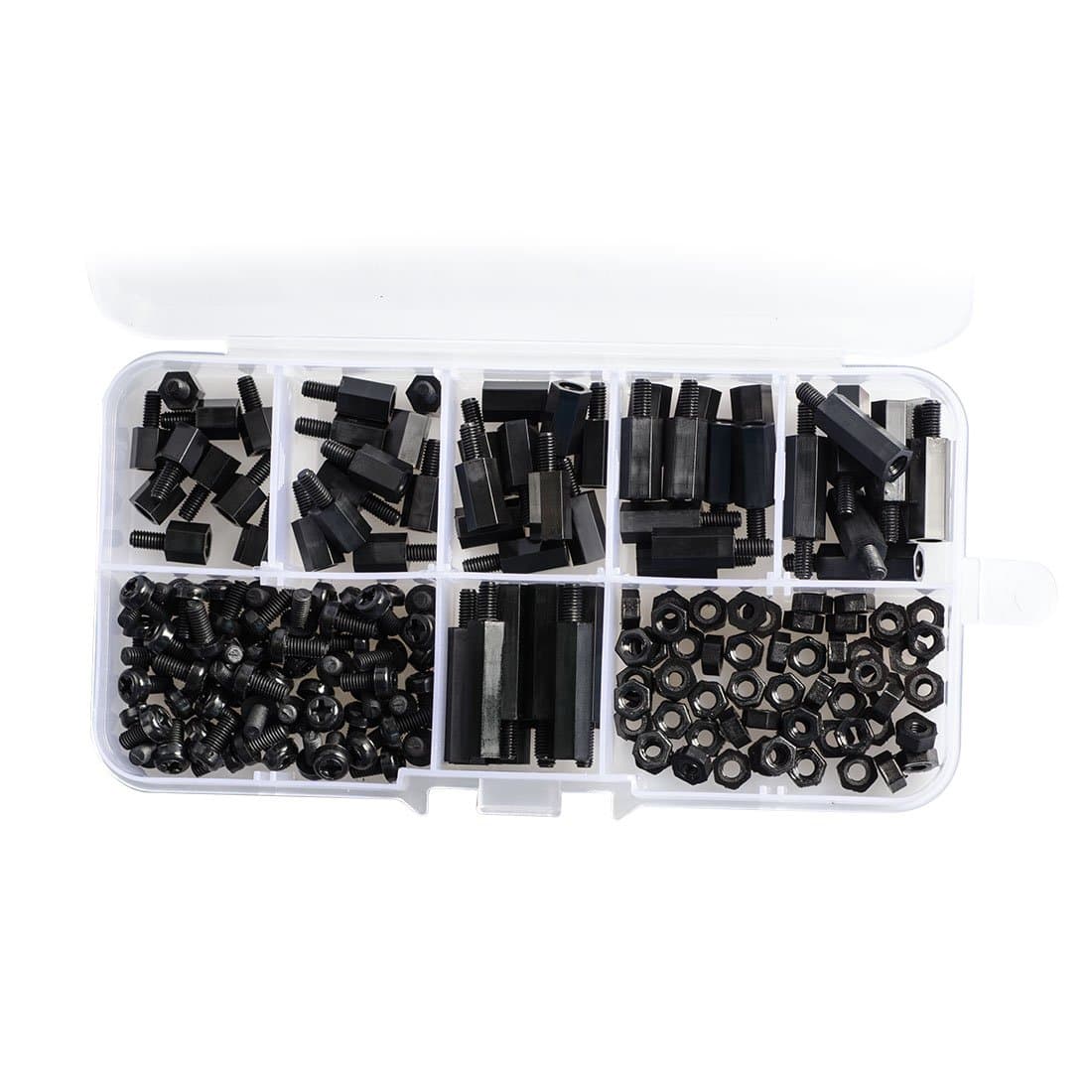 180Pcs M3 Nylon Screws Nut Standoffs Spacers Assortment Box for PCB FPV RC Quadcopter Drone Arduino Circuit Board and Electronics