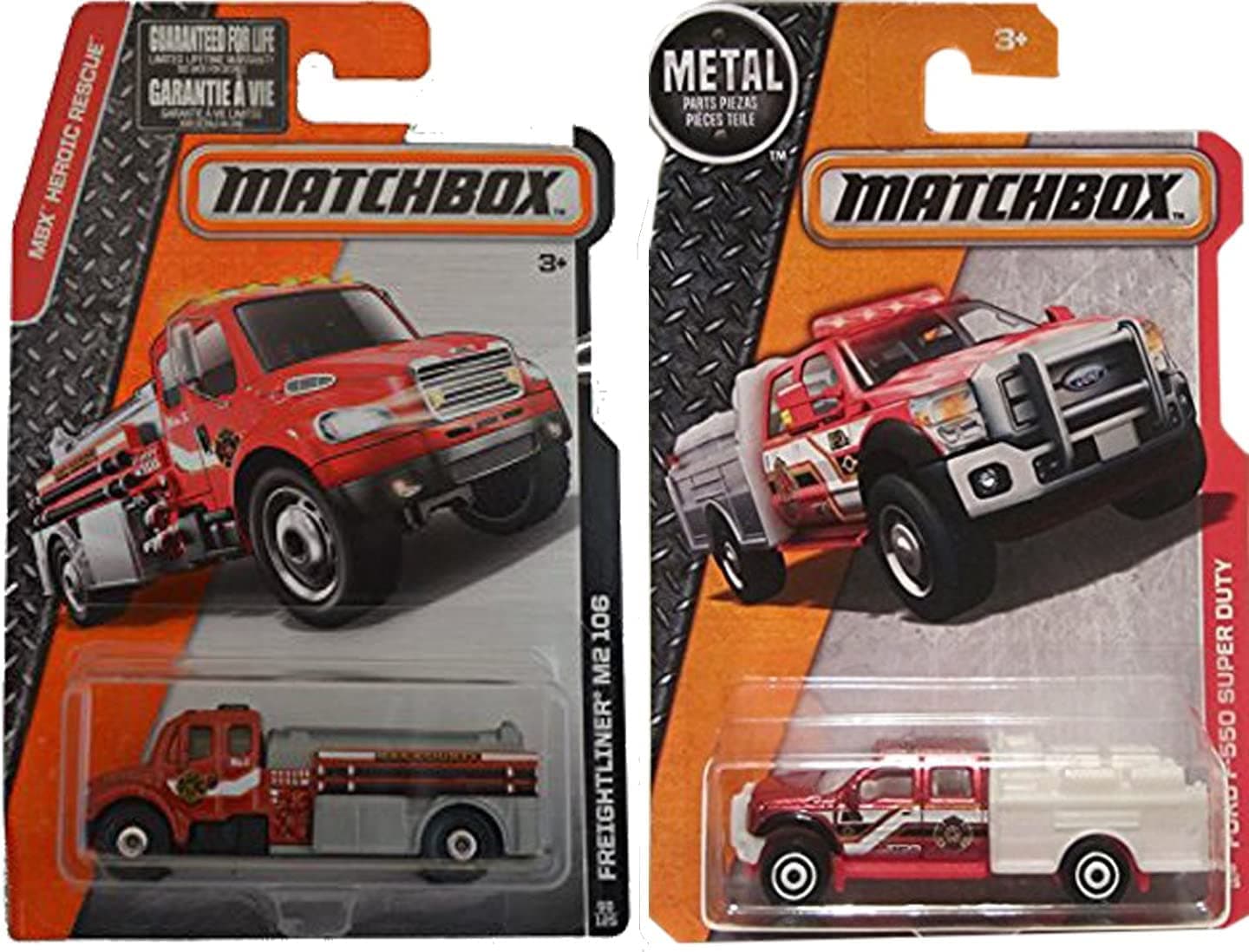 Team MBX Matchbox Fire Engine Set: Ford F-550 Super Duty & Freightliner M2 106 2-Car Set