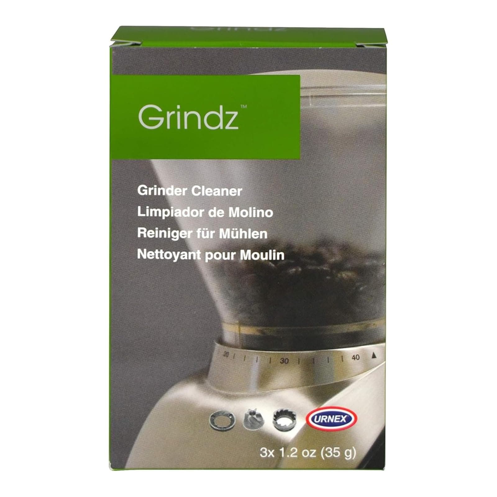 3 Packets : Urnex Grindz Professional Coffee Grinder Cleaning Tablets, 3 Single Use Packets