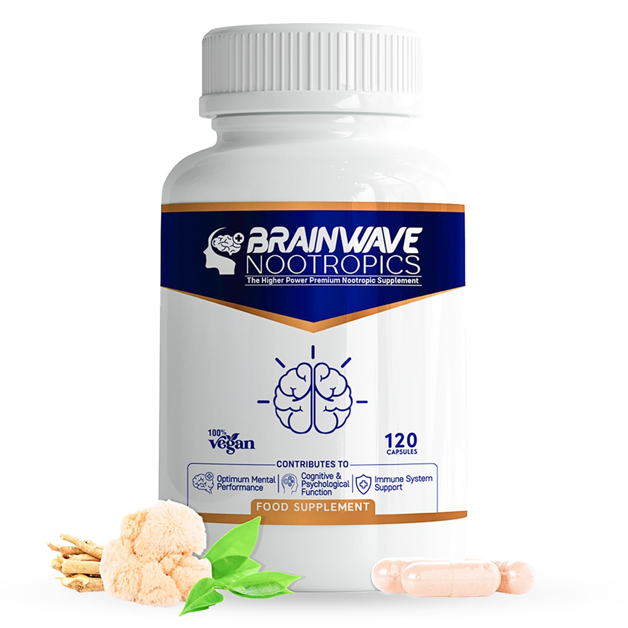 High-Dose Nootropic & Adaptogen Complex for Focus & Wellbeing | Research-Levels of Ashwagandha 1000mg, Lion’s Mane 1000mg, L-Theanine 300mg, Vitamins D3, B5, B12 & Zinc