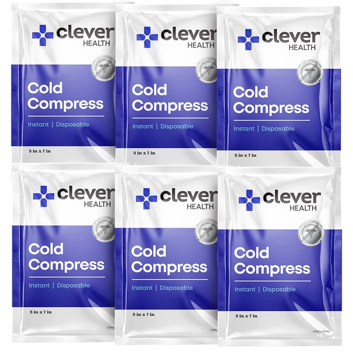 Instant Cold Pack | Disposable Ice Packs - Cold Therapy - for Injuries, Swelling, Inflammation, Muscle Strains, Sprains, Perfect for First aid Kit, Outdoor Activities, Athletes. 5x7 Inches, 6 Pack.