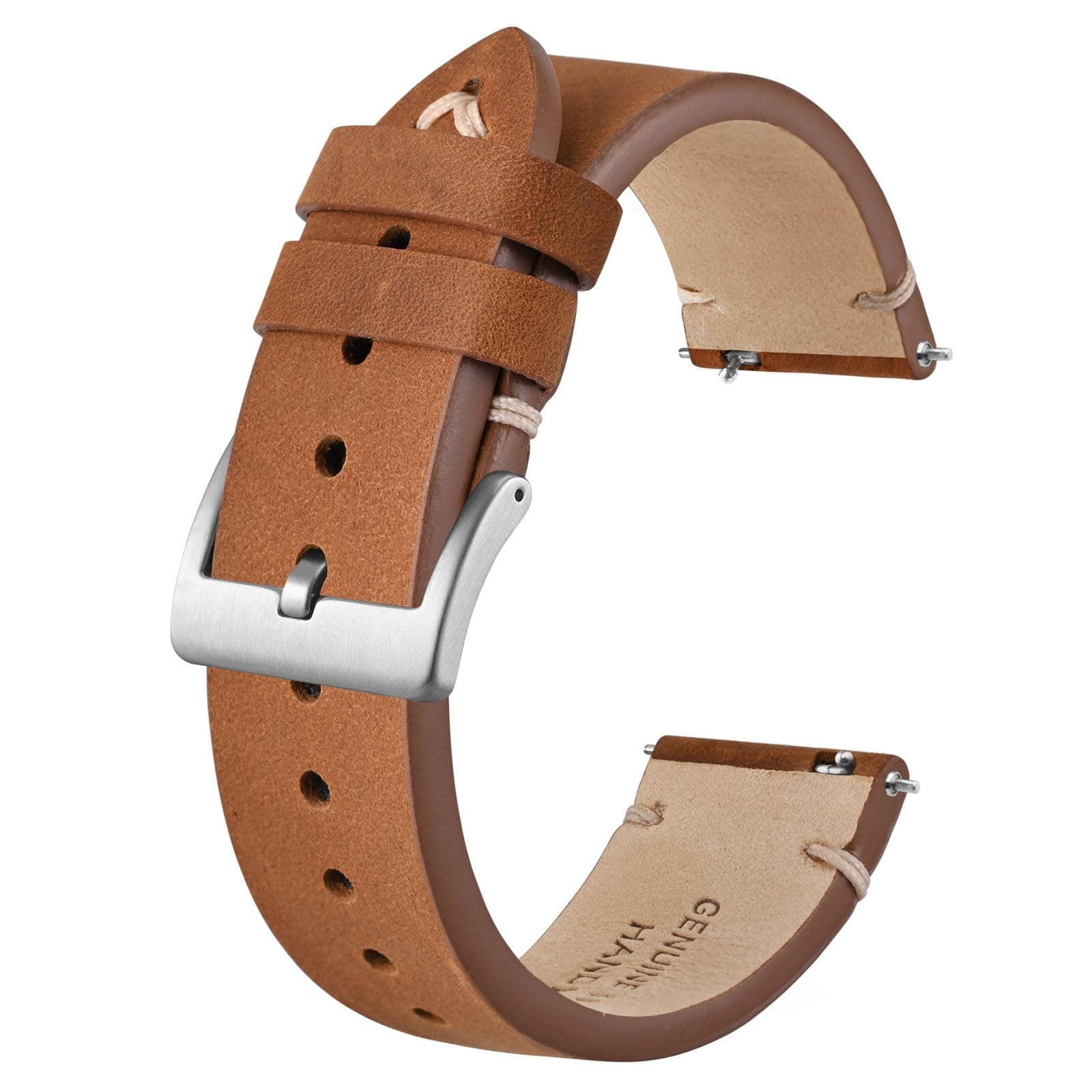 Distressed Leather Watch Strap, Watch Replacement Bands for Men, Quick Release Spring Bars, Band Width 18mm 19mm 20mm 22mm 24mm