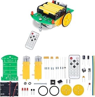 MiOYOOW DIY Remote Control Car Kit, Beginners Smart Robot Car Soldering Practice Kit Educational Solder Projects for Learning Electronics