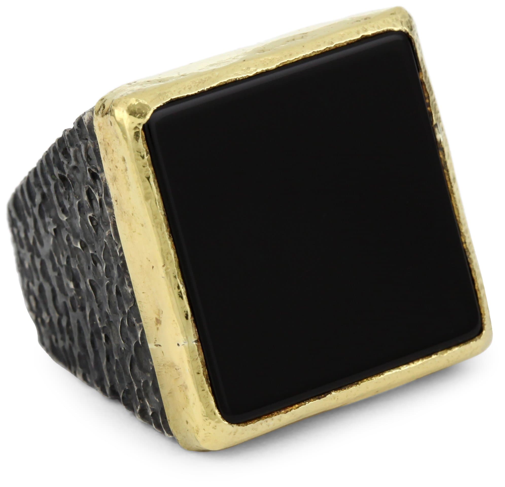 Stella Flame "Byzantia" 24K Onyx Ring, Size 7
