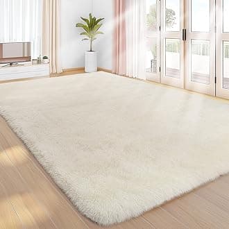 Rugs Living Room 240x300cm, Cream Area Rugs for Bedroom, Washable Anti Slip Extra Large Shaggy Soft Rug Fluffy Modern Floor Carpets Mat Beside Carpet for Kids Living Room