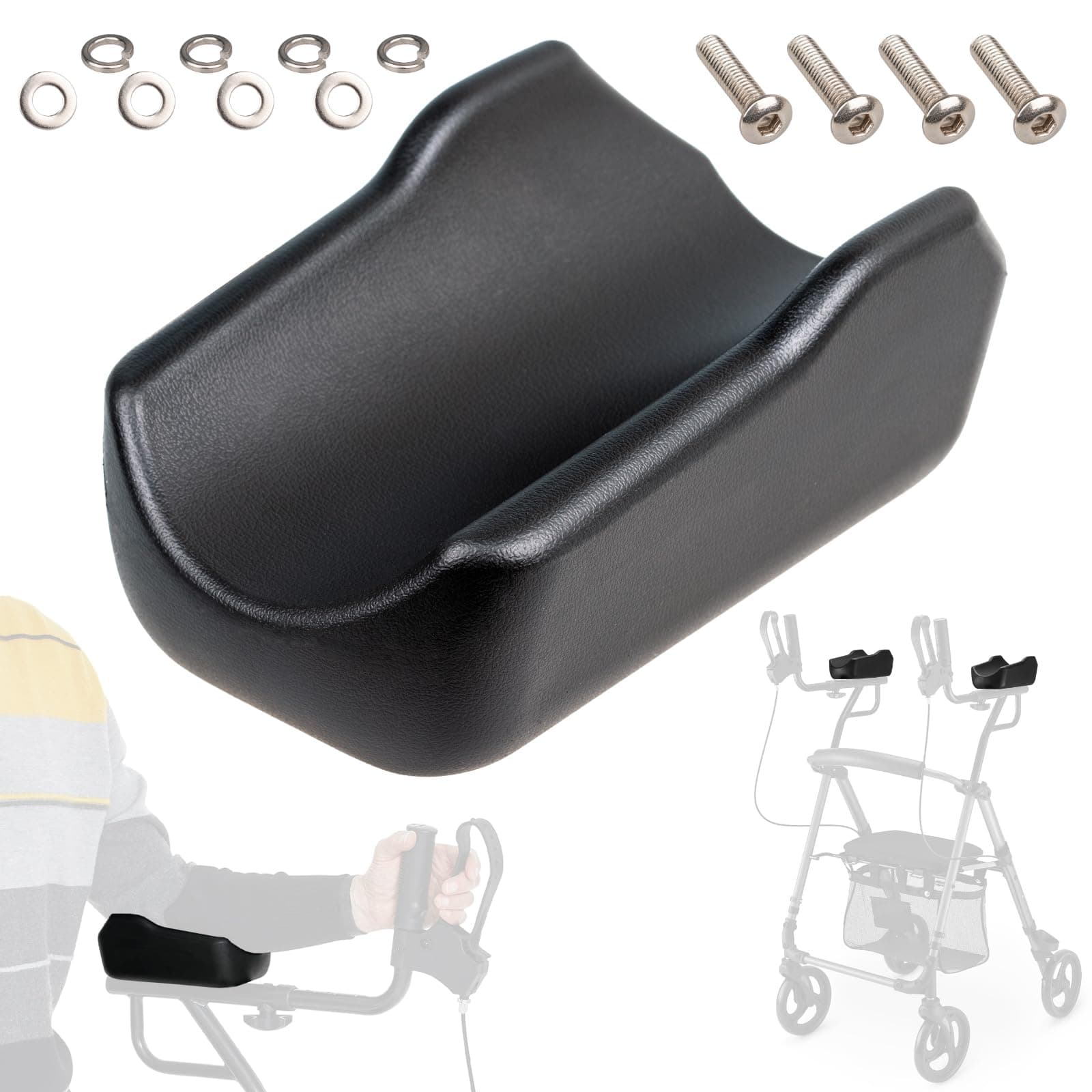 Rollator Armrest Pad Upright Walker Forearm Pads Padded armrest for Upright Walker and Stand-up Rollator Upwalker Accessories Soft and Comfortable for Seniors Stand-Up Walkers (1 Pack)