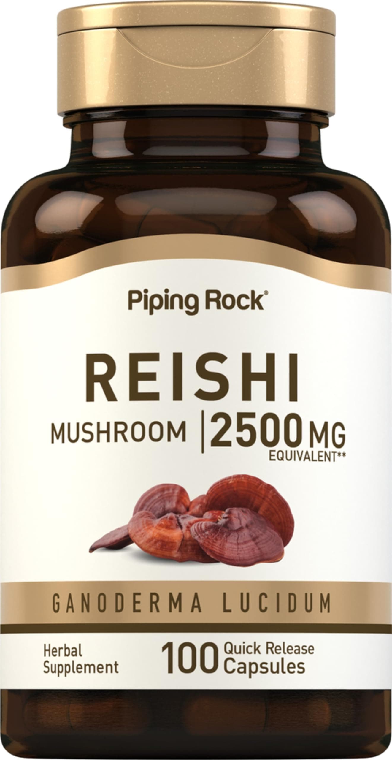 Reishi Mushroom Capsules | 100 Pills | Standardized Herbal Extract Supplement | with Ganoderma Lucidum | Non GMO, Gluten Free