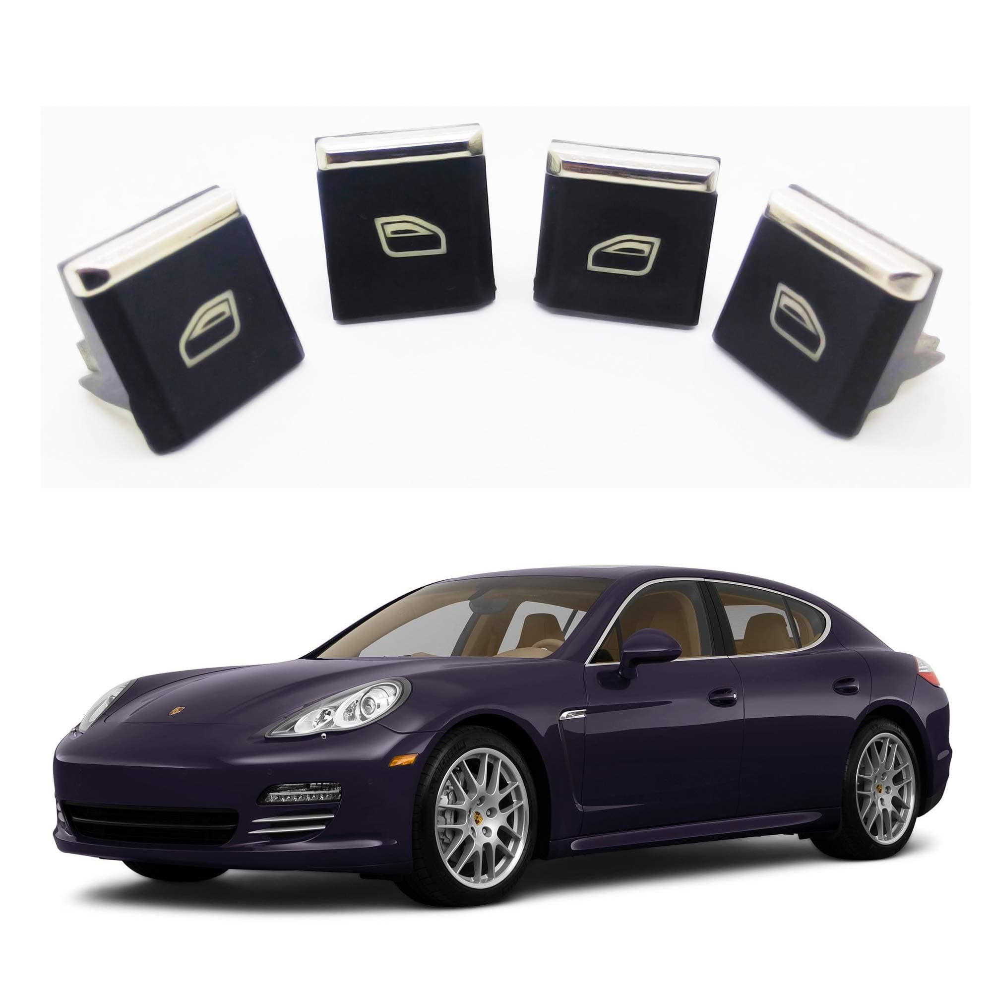 for Porsche Window Switch Button Caps - 4 Pack for Cayenne, Panamera and Macan (7PP959858R DML, 7PP959858K DML, 7PP959858H)