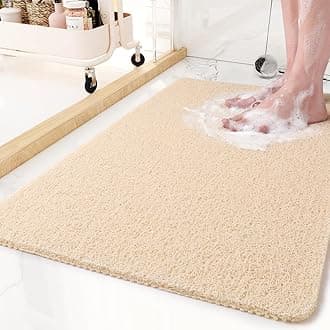 Non-Slip Bathtub Mat, 20x32 Inch, Shower Mats for Bath Tub, PVC Loofah Bathroom Mats for Wet Areas, Quick Drying