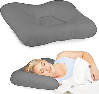 - Core Products Tri-Core Cervical Support Pillow – Gentle (Medium Firmness) Orthopedic Neck Pillow for Pain Relief, Back and Side Sleepers – Ergonomic Contour Pillow – Assembled in USA, Midsize, Gray
