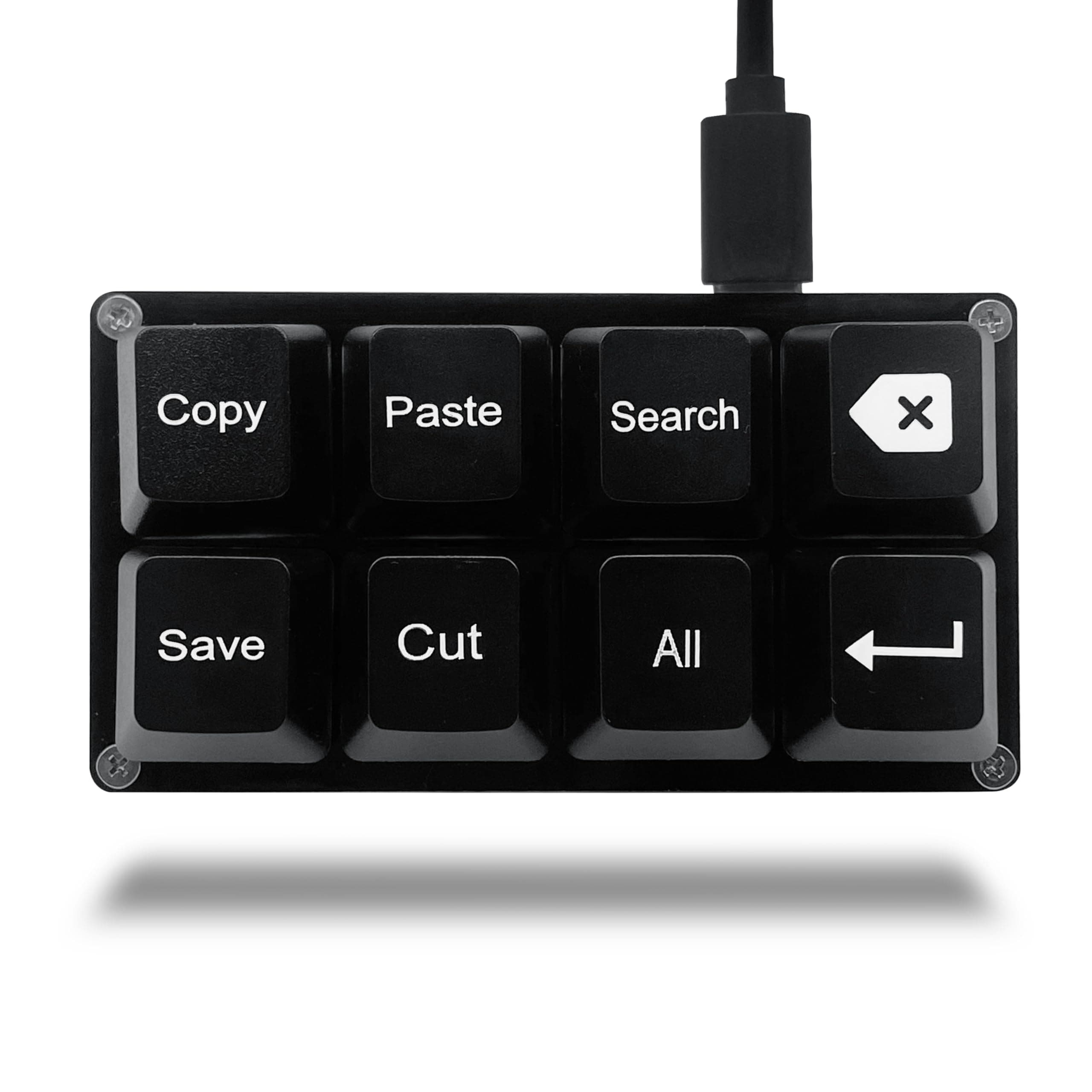 BTXETUEL Copy Paste Search Backspace Save Cut All Enter 8-Key Keyboard SayoDevice One Handed OSU Keypad Programmable Mechanical Shortcut Macro Keyboard for Working and Gaming (Black)