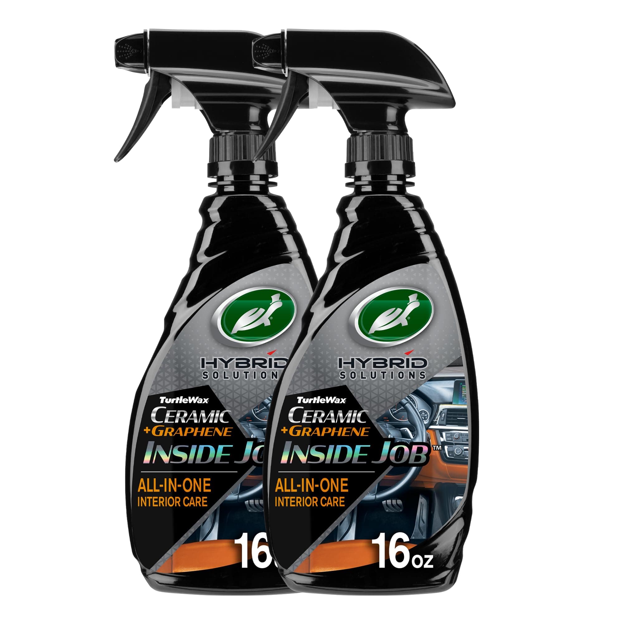 Hybrid Solutions Inside Job, All Purpose Ceramic Interior Car Cleaner and Protectant, Cleans, Deodorizes and Protects Leather Car Seats, Vinyl, Rubber, and Plastic, 16 fl oz (Pack of 2)