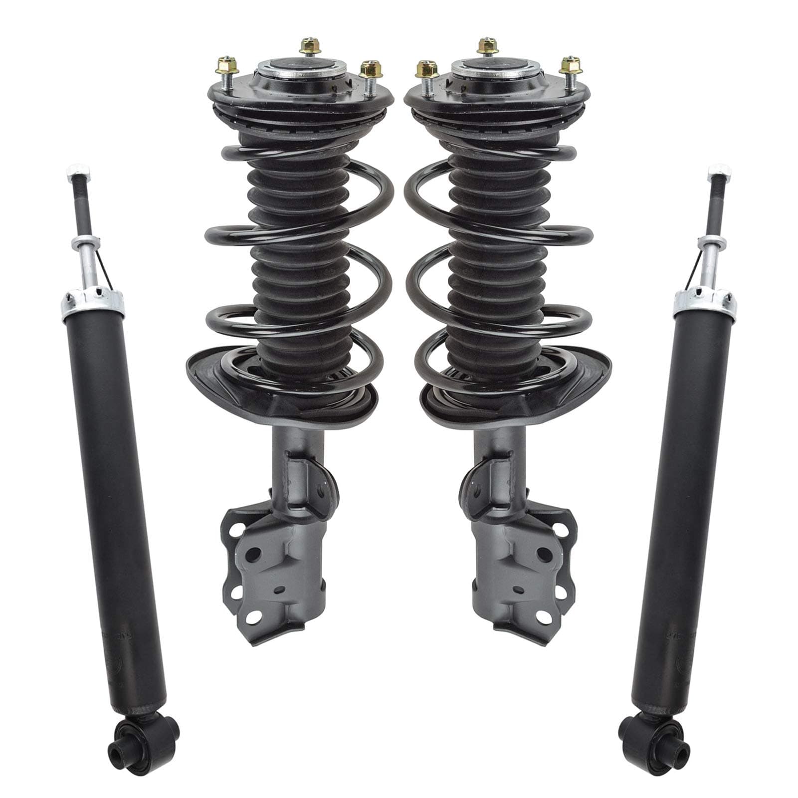 TRQ Front and Rear Complete Strut Assembly & Shock Absorber Kit Complete Strut & Coil Spring Assembly Compatible with 2010-2015 Toyota Prius 2013-2015 Prius Plug-In