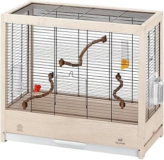 Ferplast Giulietta 4 Bird Wooden Cage, 57 x 30 x 50 cm, Black