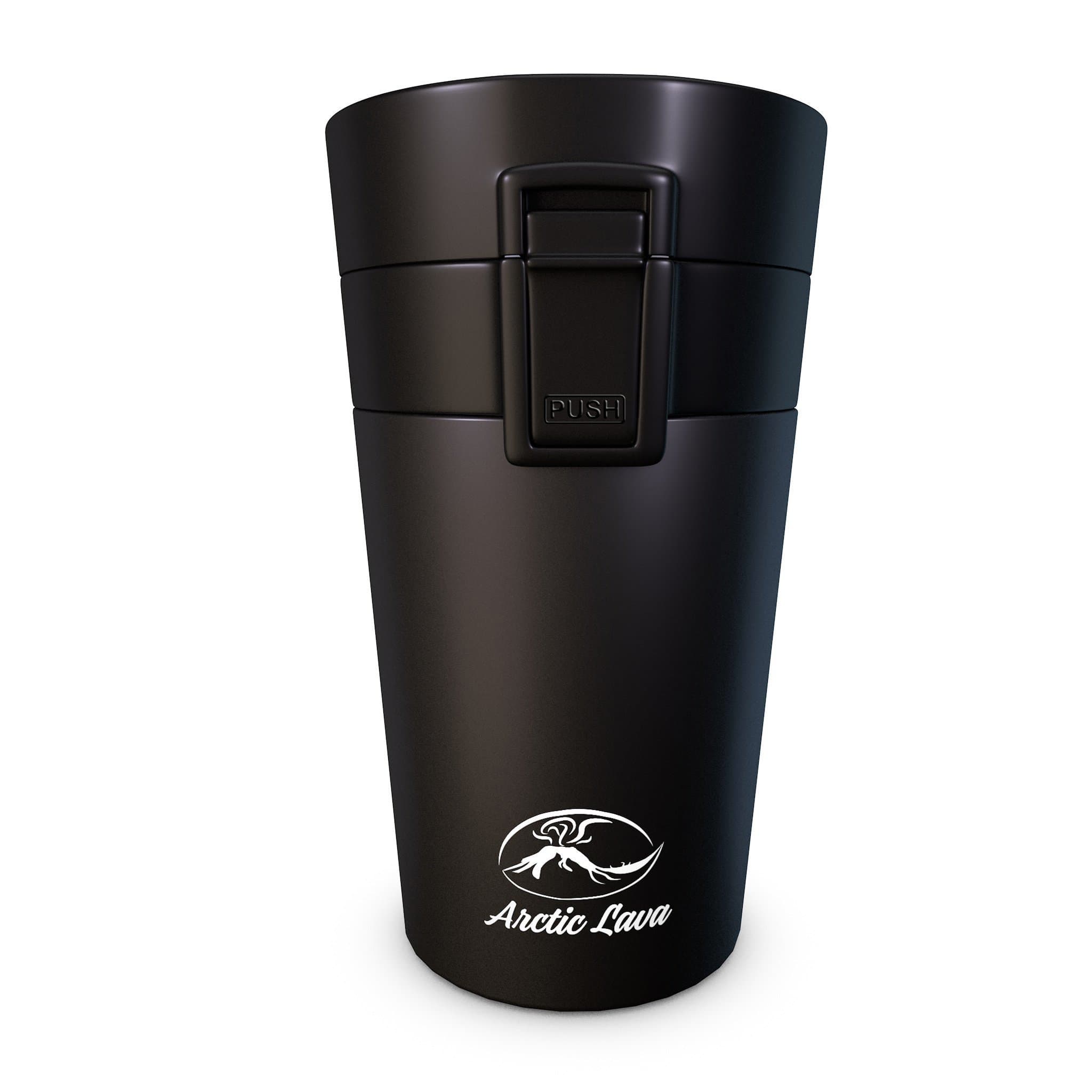 Arctic Lava 10 OZ / 320 ML Double Wall Vacuum Insulated 18/8 Stainless Steel Travel Tumbler Coffee/Tea Mug with Leak Proof Locking Lid (10 oz / 320 ml, Black)