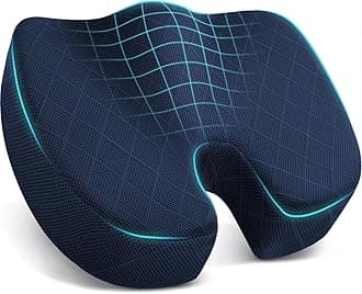Seat Cushion - for Office Chair, Car Seat, Airplane, Bleacher - Sciatica & Coccyx Pain Relief Desk Chair Cushion for Long Sitting Office Workers, Car Drivers(Blue,X-Large)