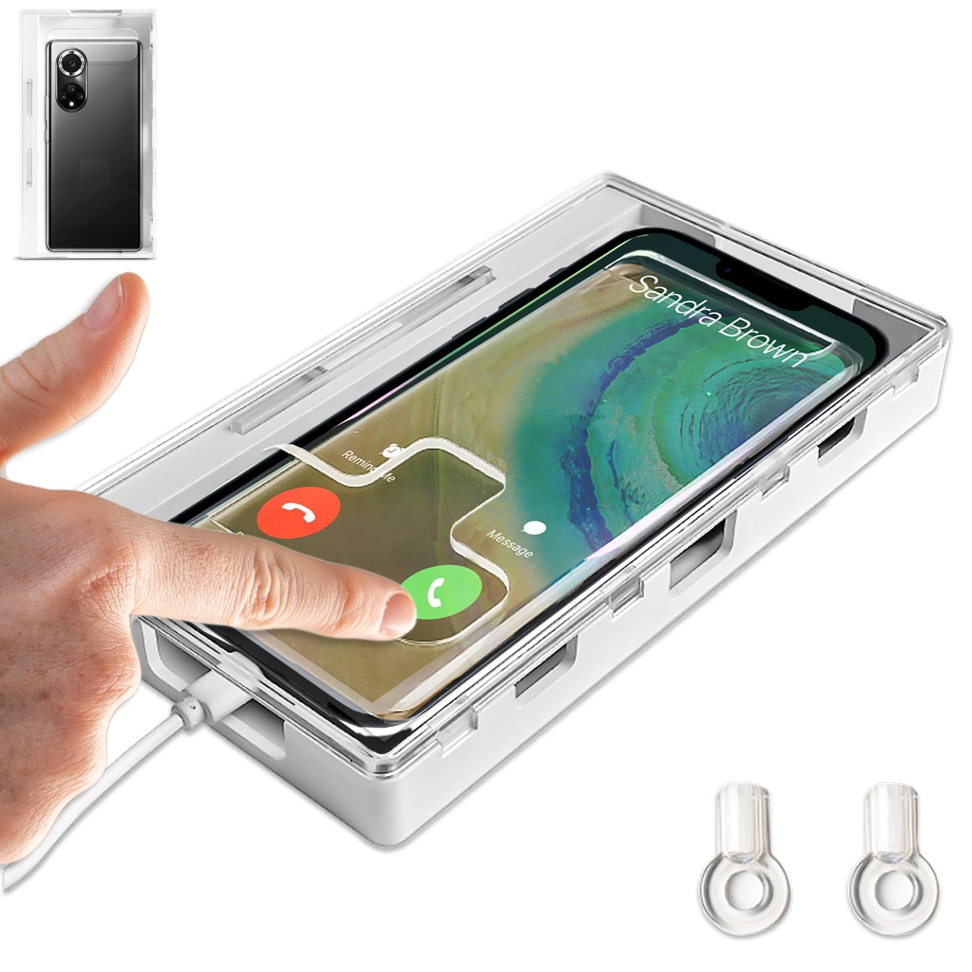 Cell Phone Lock Box – Portable Cell Phone Jail Box with 2 Keys to Reduce Kid's & Student's Screen Time – Self-Control Locking Container to Boost Productivity for iPhone, Samsung Clear