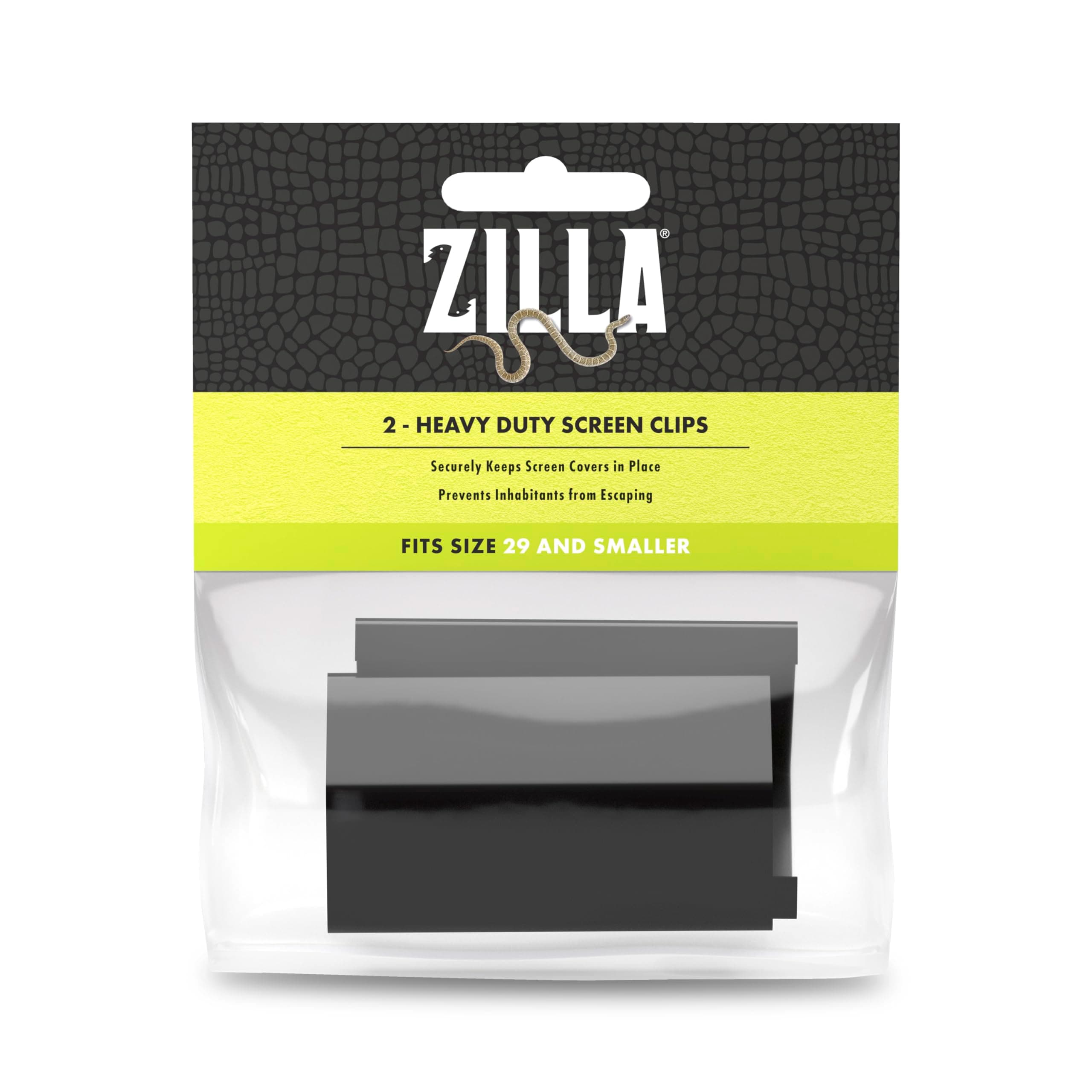 Zilla Heavy Duty Screen Clips, Secures Screen Covers to Terrarium, Fits Size 5 to 29 G, 2 pack, Small