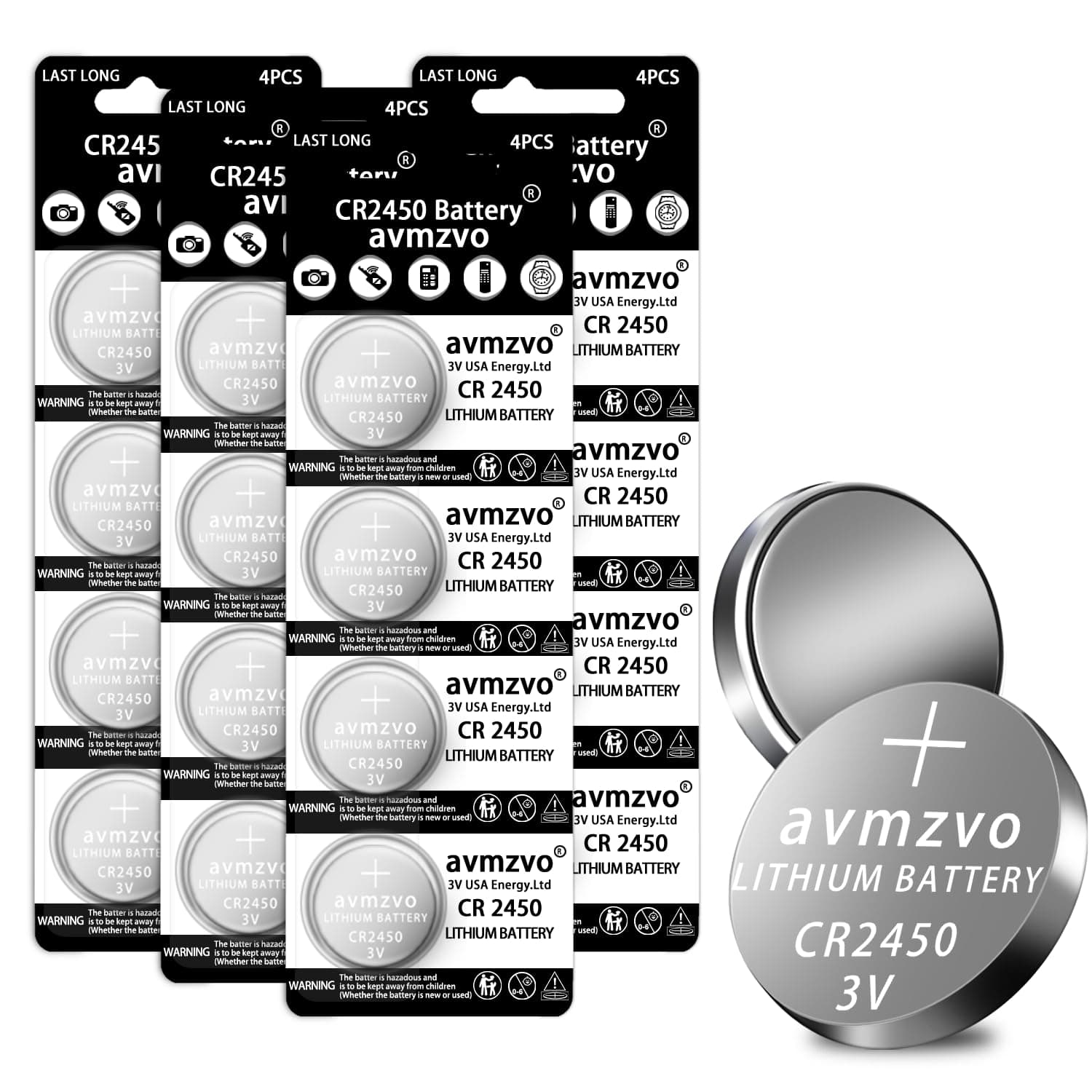 CR2450 button cell 3 V lithium button cell batteries CR 2450 batteries pack of 16