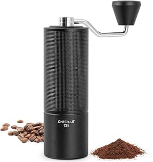 TIMEMORE Chestnut C3S Manual Coffee Grinderwith Stainless Steel S2C Conical Burr, All-Metal Body, Adjustable Setting for Espresso/Pour Over/French Press, Capacity 25g, portable Hand Grinder, Black
