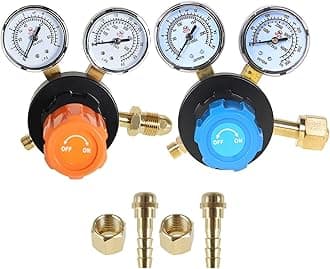 findmall Oxygen CGA 540 and Propane CGA 510 Propylene Regulators for Welding Gauge