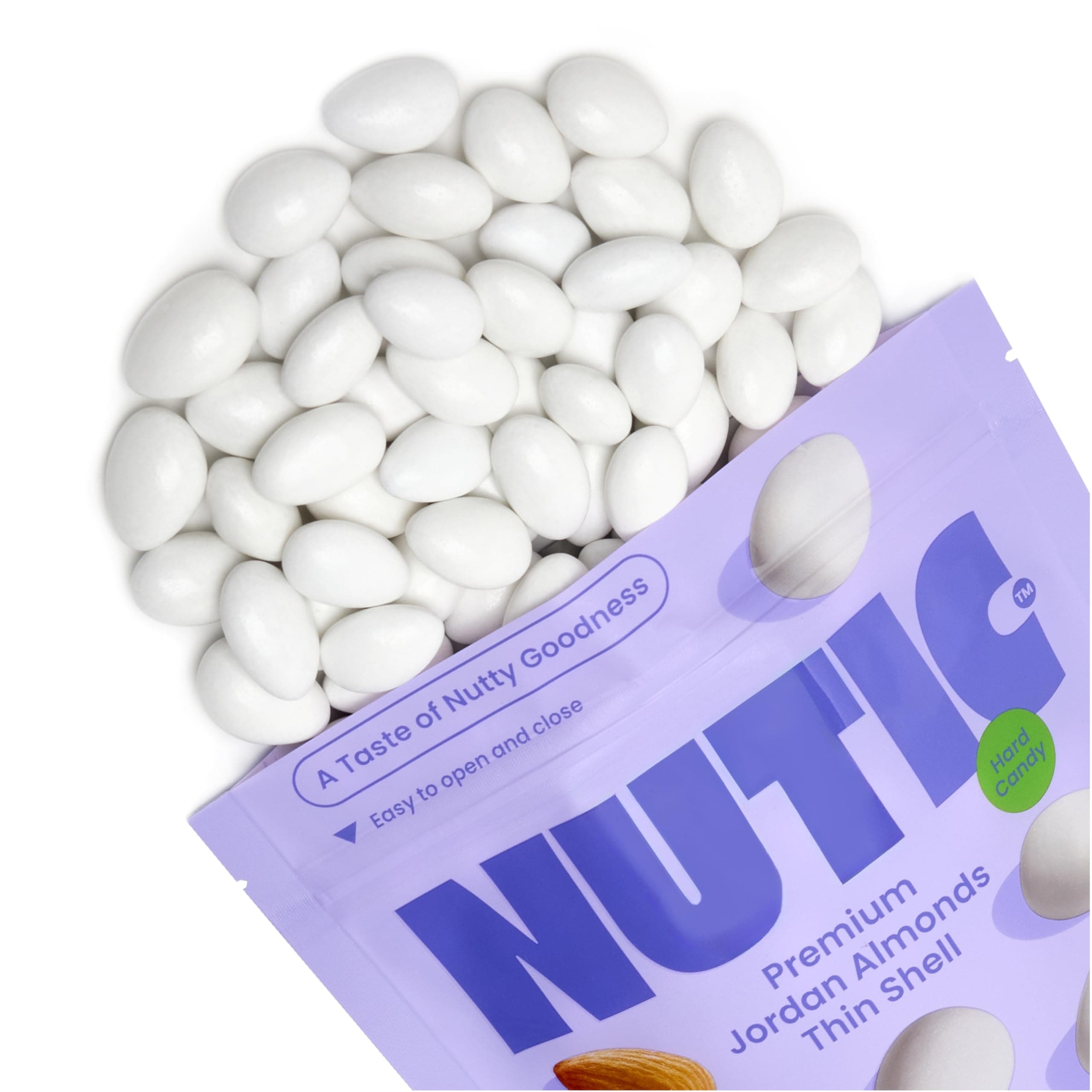 Nutic White Jordan Almonds - 1LB, Premium Thin Shell, Elegant Italian Confetti Candy for Weddings, Holidays, and Birthdays, Freshly Made in the USA - (Pack of 1)