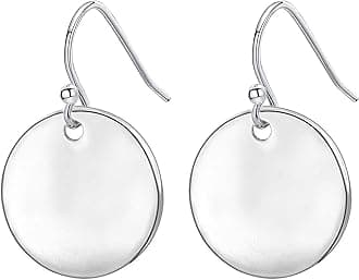 Gold Circle Disc Dangle Drop Earrings for Women Lightweight Small Round Hoop Statement Earrings Minimalist Jewelry for Women