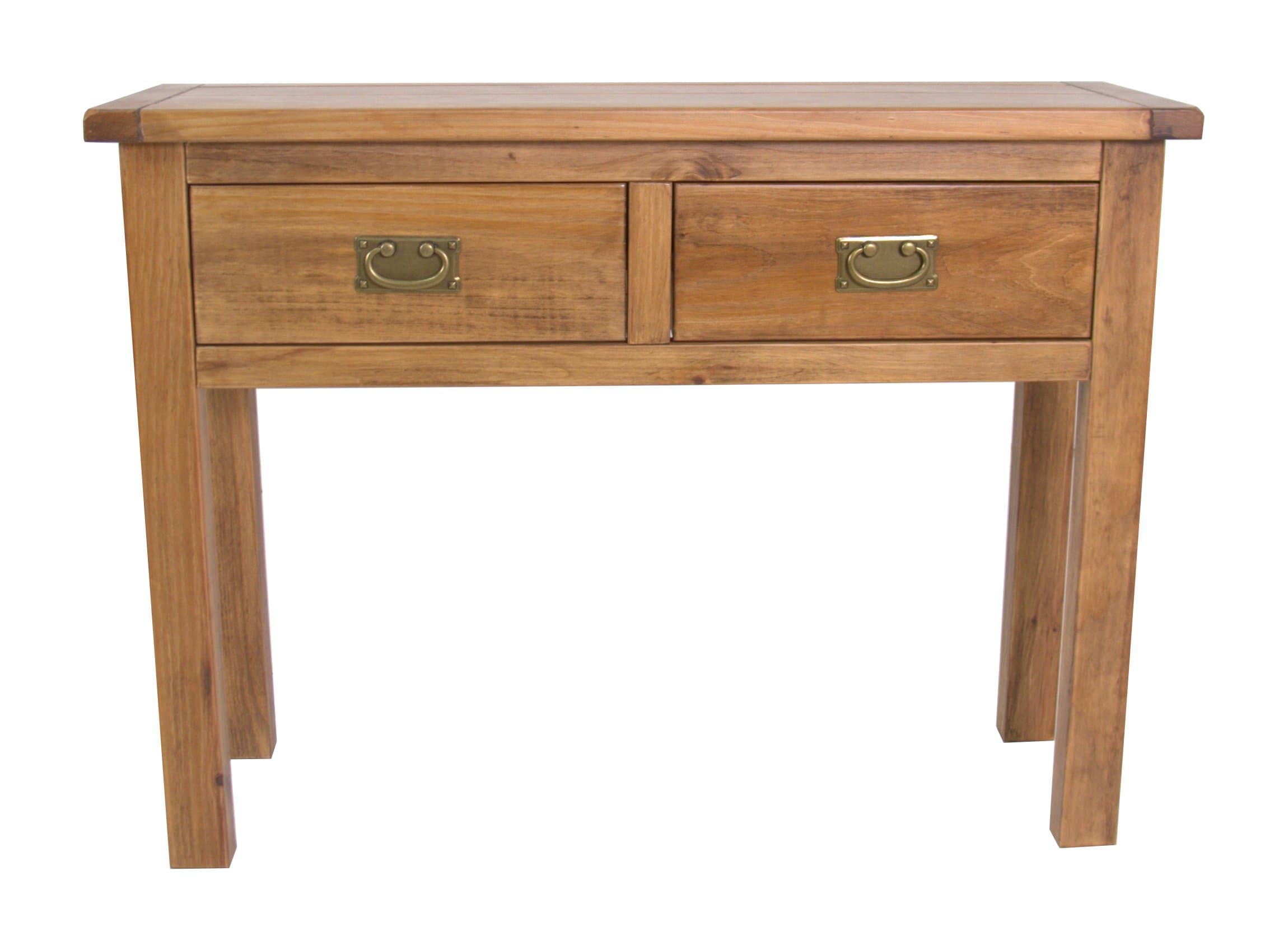 CBC Cabinets 2-Drawer Console Table, Wood, Waxed