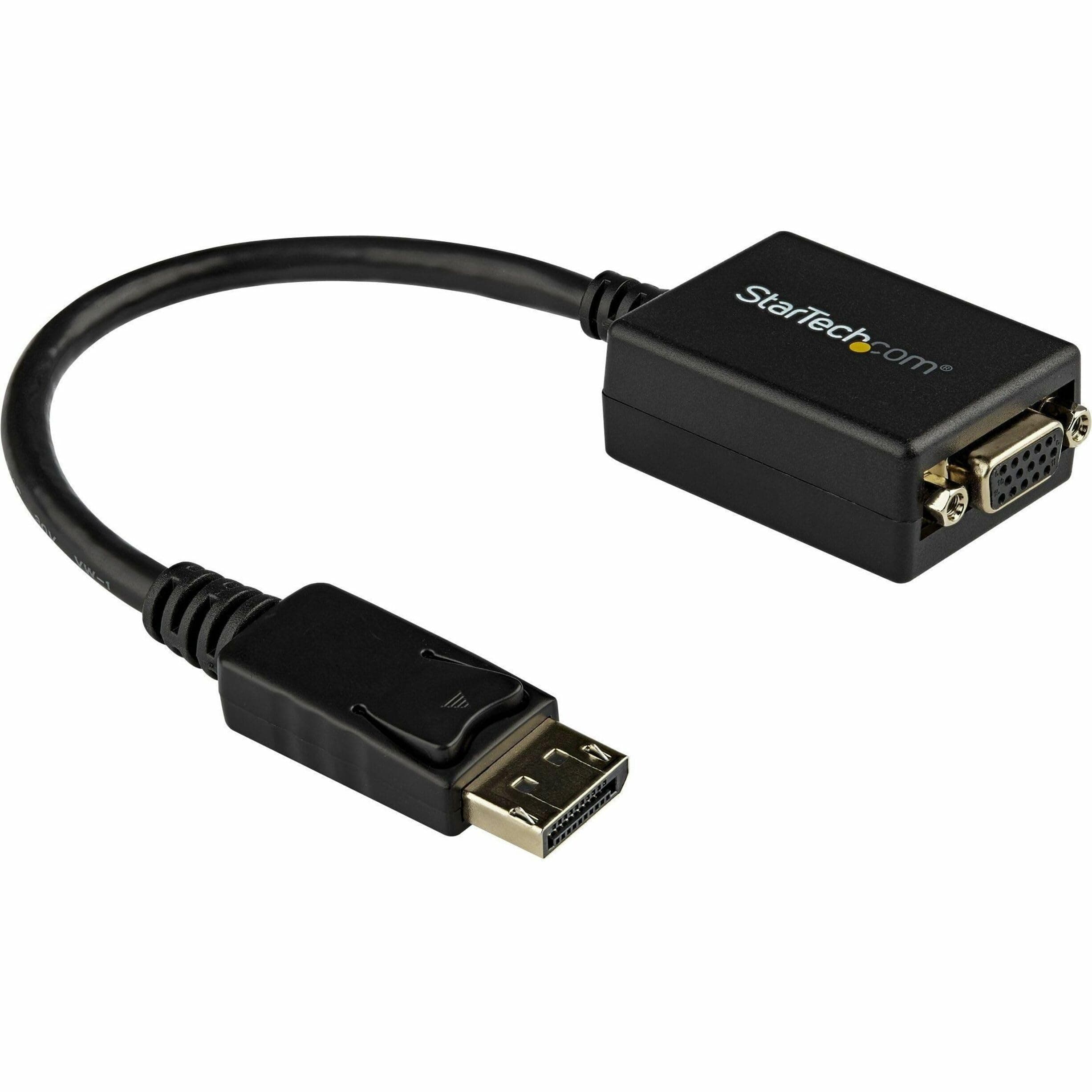 DisplayPort To VGA Video Adapter Converter - Active - 1080p - DP to VGA Converter (DP2VGA2) Black