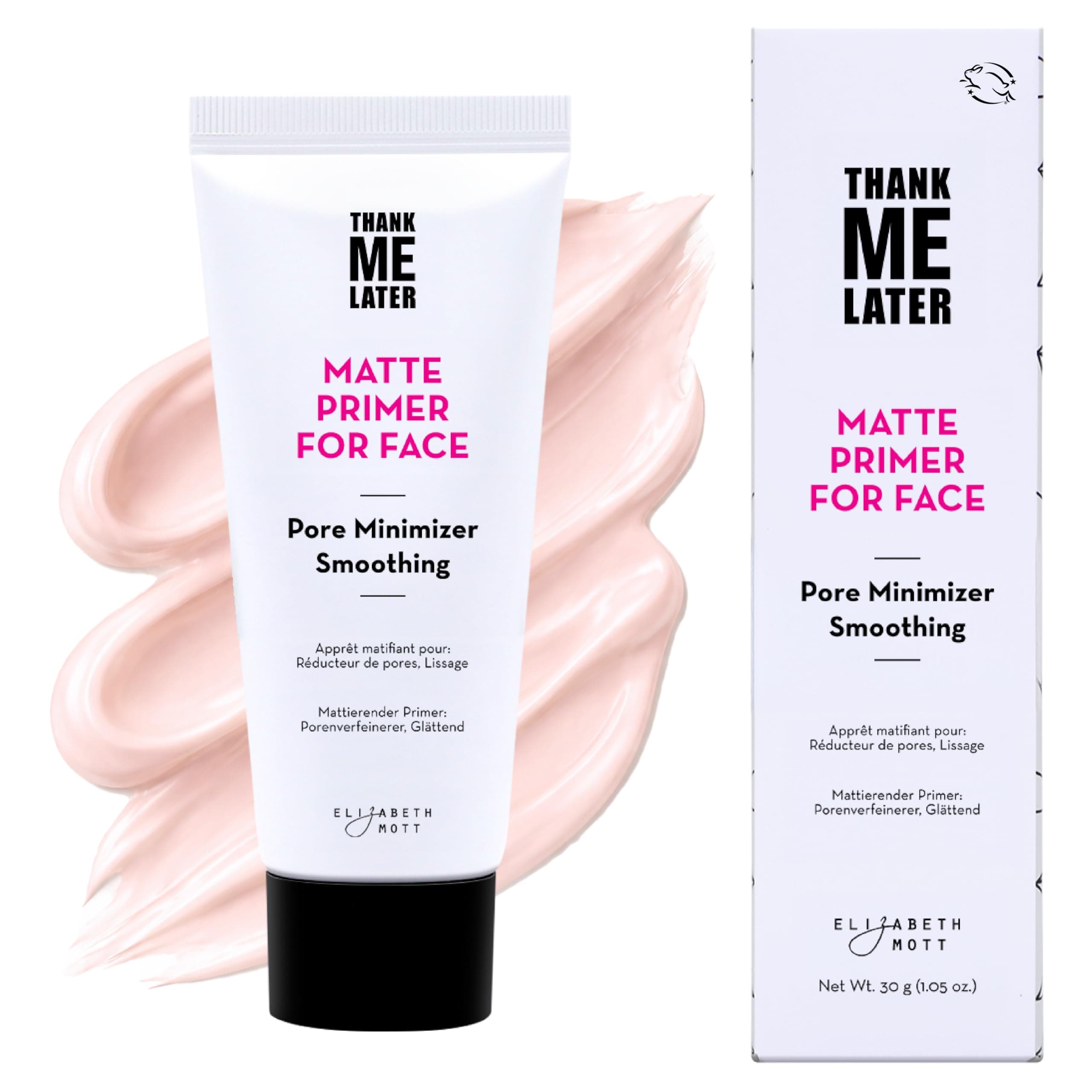 Thank Me Later Face Primer - Mattifying Makeup Base Primer for Smooth Skin - Pore Minimizer, Helps Smooth Fine Lines - Long-Lasting, Lightweight, Leaping Bunny Certified, 30g
